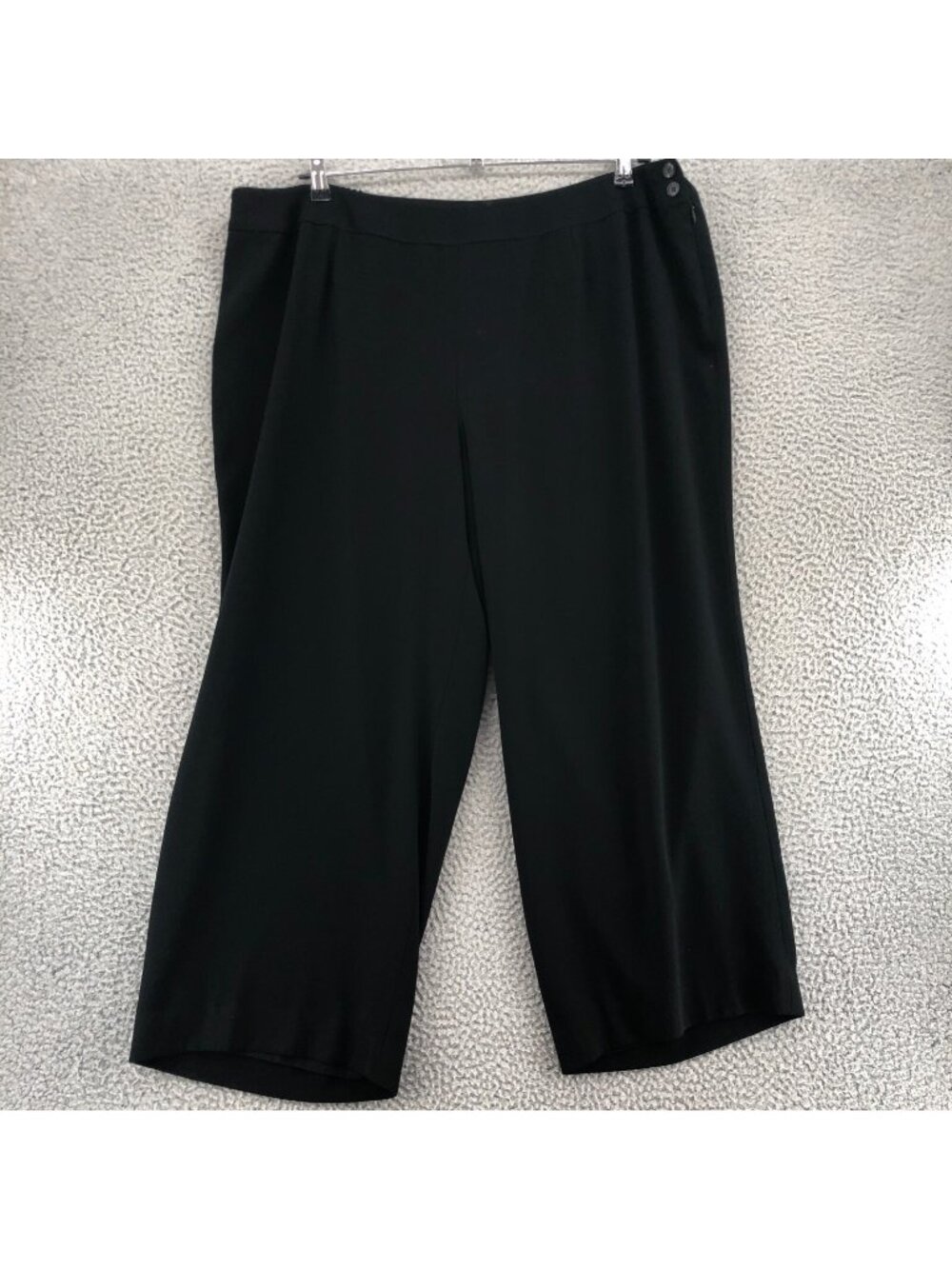 Talbots Pants Womens 24W Petite Vintage Black Crop Wide Leg High Rise Trousers
